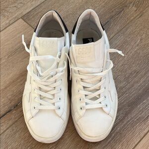 Golden Goose Pure-Star White and Black Sneakers